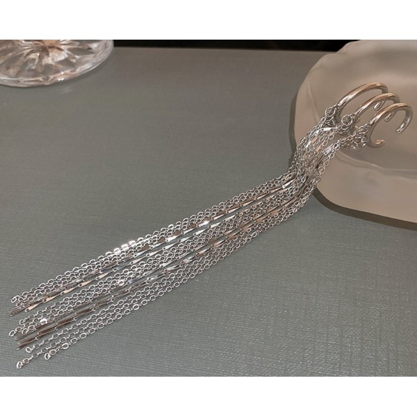 Сережка кафа "Silver Trip", срібло, 1,6х16 см