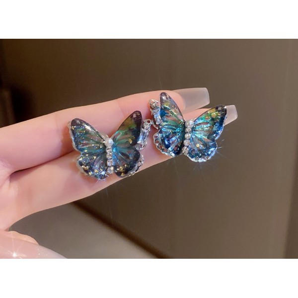 Серьги бабочки "Chameleon Butterfly", серебро