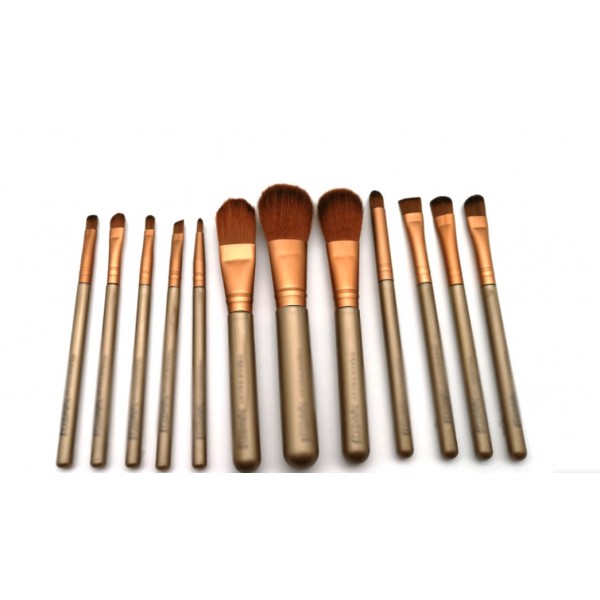 Набір пензлів для макіяжу "MAC" у металевому кейсі, 12 шт