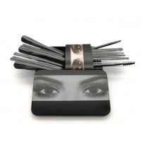 Набір пензлів для макіяжу, в металевому кейсі, 12 шт