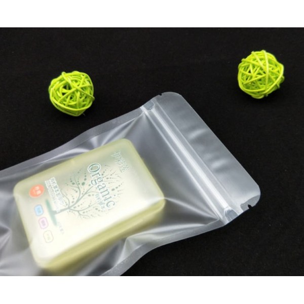 Пакет саше косметичний із замком Zip-Lock 8х12 см, білий матовий пакет Zip-Lock 8х12 см, 10 шт