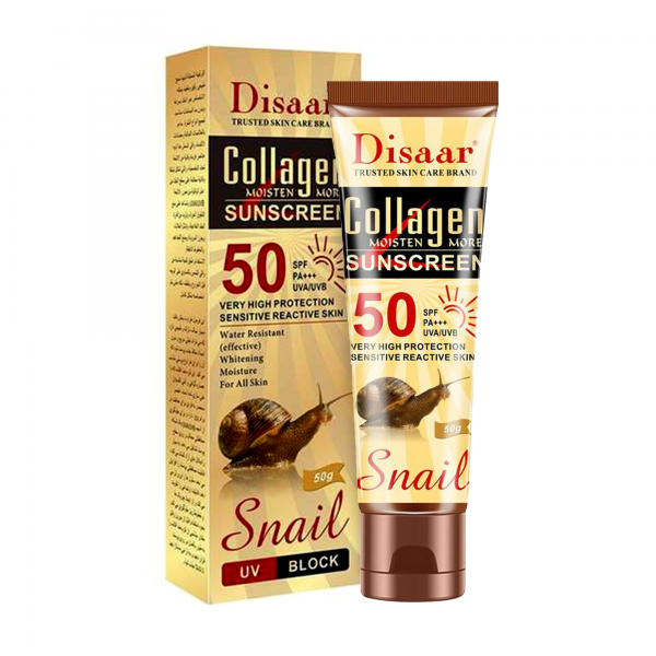 Сонцезахисний крем для обличчя Disaar Snail 50 SPF PA +++, з муцином равлика, 50 мл Сонцезахисний крем для обличчя Disaar Snail 50 SPF PA +++, з муцином равлика, 50 мл