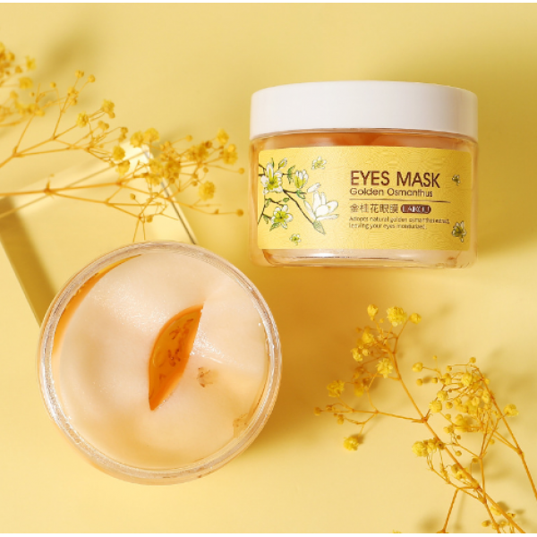 Патчі тканинні для шкіри навколо очей Laikou Gold Osmanthus Eye Mask, з екстрактом золотого османтусу, 80 шт.