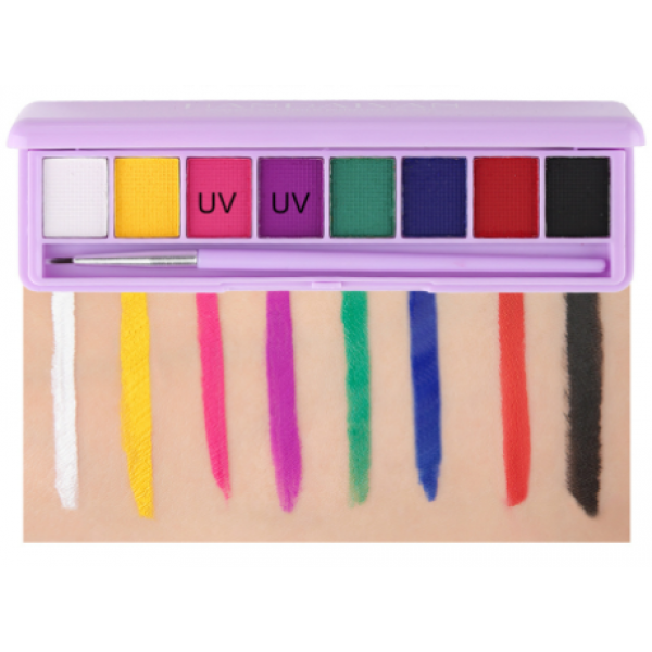 Неонові фарби для шкіри Handaiyan Water Soluble Painting Plate, фарби для гриму, дві палітри