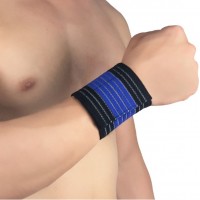 Повязка эластичная на запястье универсальная, на липучке, черная