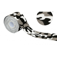 Тейп кінезіо 2,5 см, кінезіологічна стрічка Kinesiology Tape, Білий камуфляж, 2,5 см