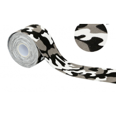 Тейп кінезіо 2,5 см, кінезіологічна стрічка Kinesiology Tape, Білий камуфляж, 2,5 см