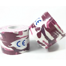 Тейп кінезіо 5 см, кінезіологічна стрічка Kinesiology Tape, 5 см, рожевий камуфляж