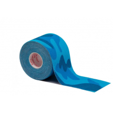 Тейп кінезіо 5 см, кінезіологічна стрічка Kinesiology Tape, 5 см, блакитний камуфляж