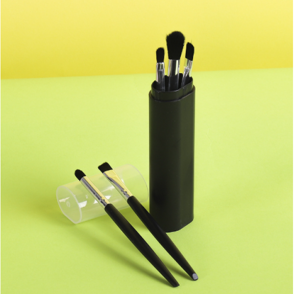 Набір пензлів для макіяжу в тубі, різні кольори, 5 шт