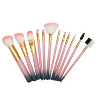 Набір пензлів для макіяжу в тубі "Flamingo", 12 шт