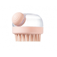 Масажна щітка для душу з дозатором для шампуня, силіконова, з великими щетинками, два кольори, 8,5х7 см