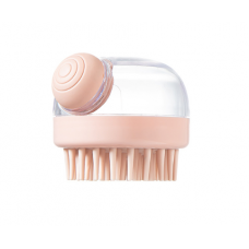 Масажна щітка для душу з дозатором для шампуня, силіконова, з великими щетинками, два кольори, 8,5х7 см