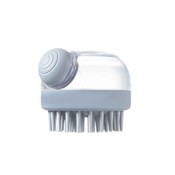 Масажна щітка для душу з дозатором для шампуня, силіконова, з великими щетинками, два кольори, 8,5х7 см