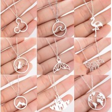 Цепочка с кулоном "Naturalness", серебро, разные виды