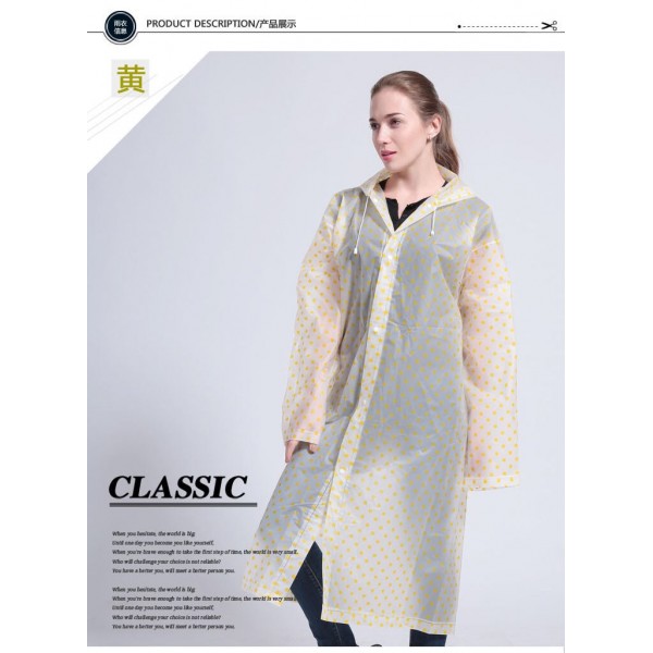 Дощовик універсальний з капюшоном в горох (145 x 70 см), 3 кольори