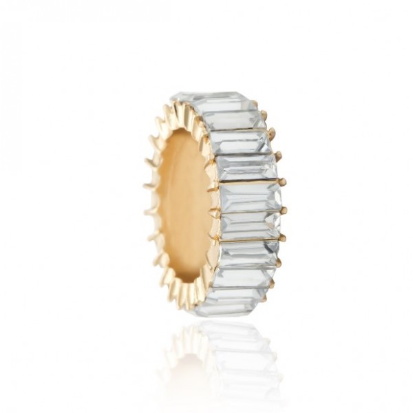 Кольцо "Rainbow Stones", размер 8, цвет золото/серебро