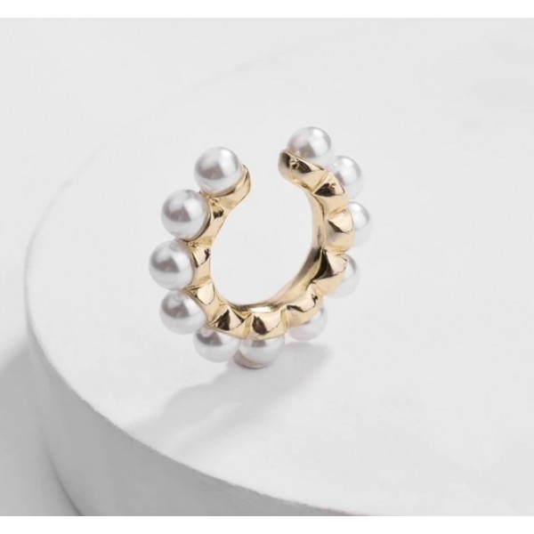 Сережка каффа "Pearl Caffa" з перлами, 2 кольори Сережка каффа "Pearl Caffa" з перлами, 2 кольори