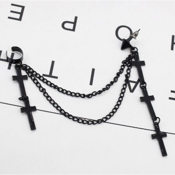 Серьга каффа "Stylish Crosses" с крестиками, 2 цвета Серьга каффа "Stylish Crosses" с крестиками, 2 цвета