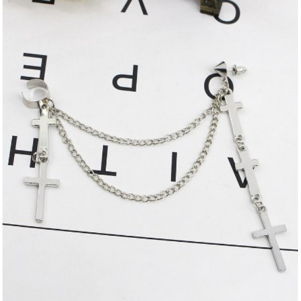 Серьга каффа "Stylish Crosses" с крестиками, 2 цвета Серьга каффа "Stylish Crosses" с крестиками, 2 цвета
