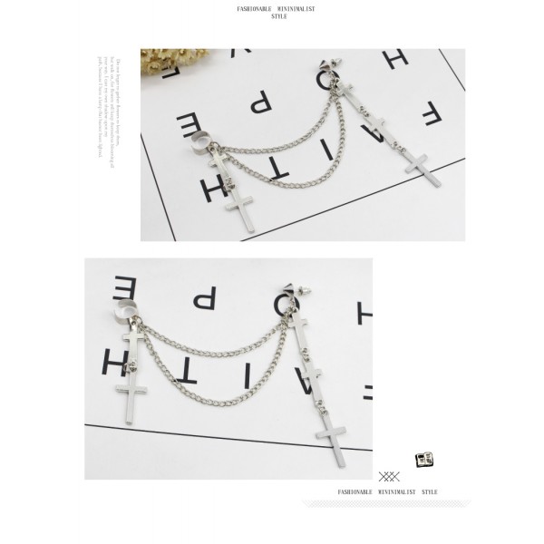 Серьга каффа "Stylish Crosses" с крестиками, 2 цвета Серьга каффа "Stylish Crosses" с крестиками, 2 цвета
