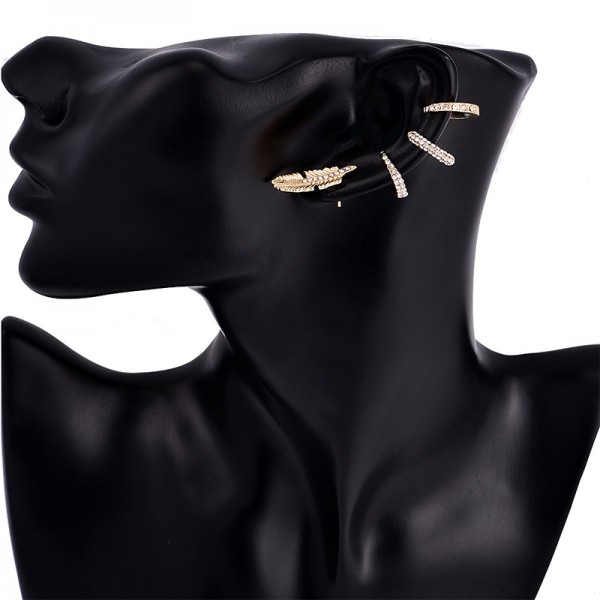 Сережки кліпси "Luxury Stones", Каффа, набір 4 шт, золото