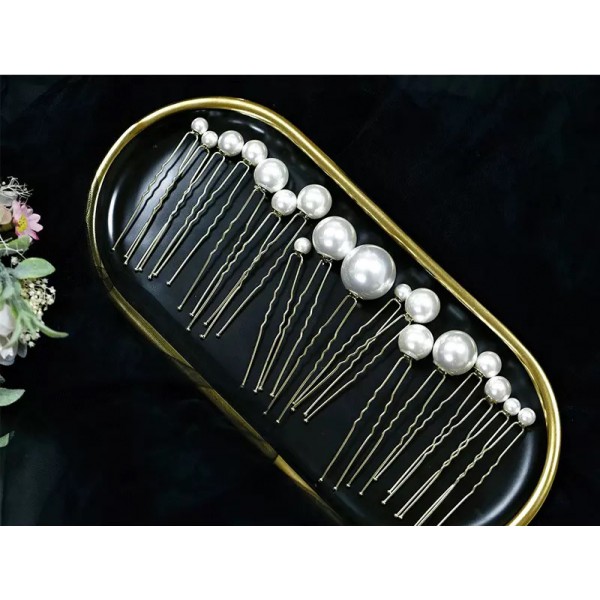 Шпильки з перлами "Wild Pearls", набір з 5 шт одного розміру