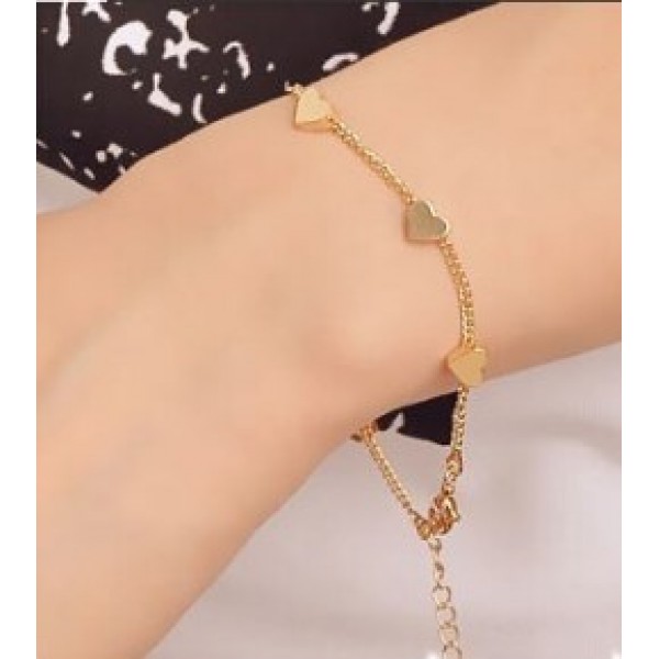 Браслет с сердечками "Heart Chain", золото Браслет с сердечками "Heart Chain", золото