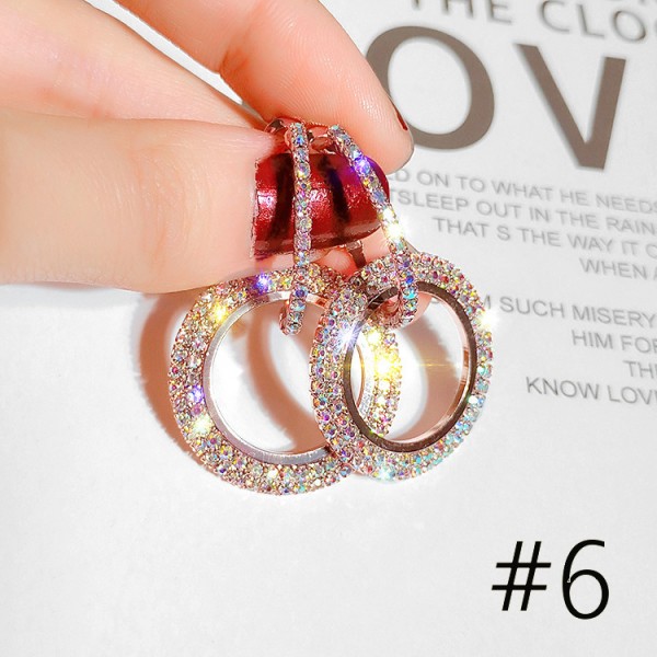 Серьги вечерние "Round Crystal", разные виды