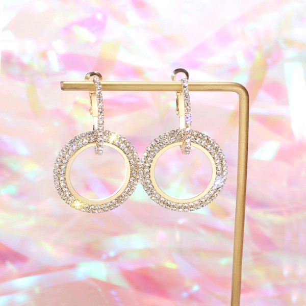 Серьги вечерние "Round Crystal", разные виды