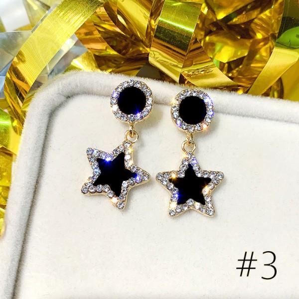 Серьги со стразами "Black Classic", разные виды Серьги со стразами "Black Classic", разные виды