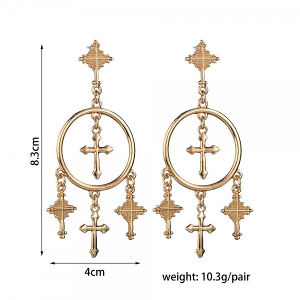 Сережки хрести "Golden crosses", 2 кольори
