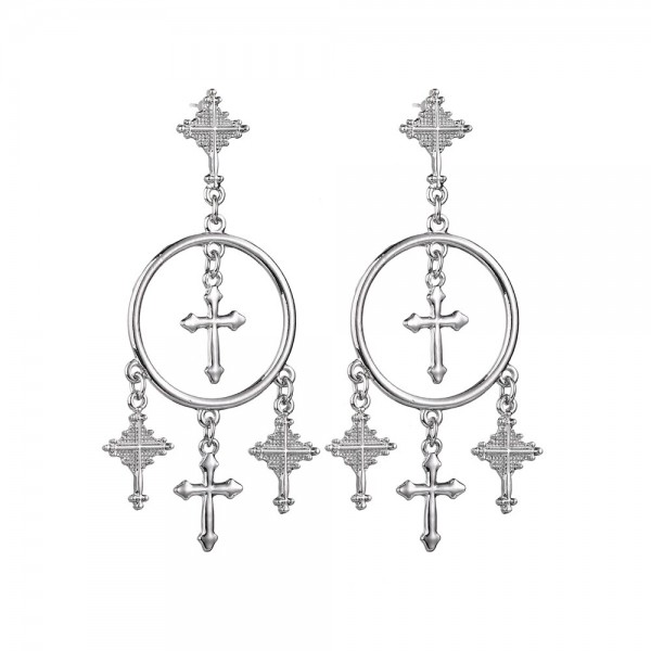 Сережки хрести "Golden crosses", 2 кольори