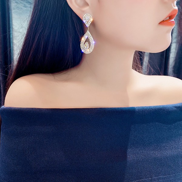 Сережки зі стразами "Crystallinity", різні кольори