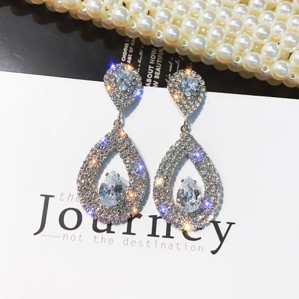 Сережки зі стразами "Crystallinity", різні кольори