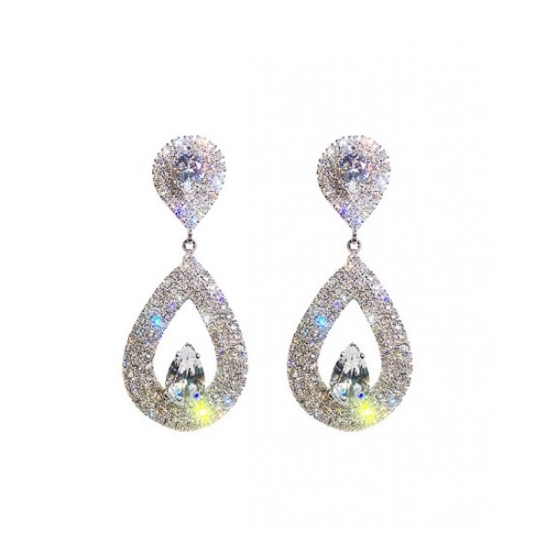 Сережки зі стразами "Crystallinity", різні кольори