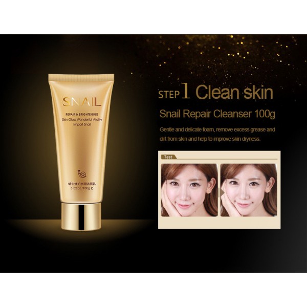 Подарунковий набір BioAqua Snail Repair & Brightening Skin Glow Wonderful Vitality Import Snail, з муцином равлики, 5 засобів