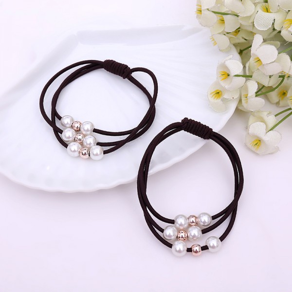 Резинка для волосся "Three Pearls", 9 кольорів, 1 шт