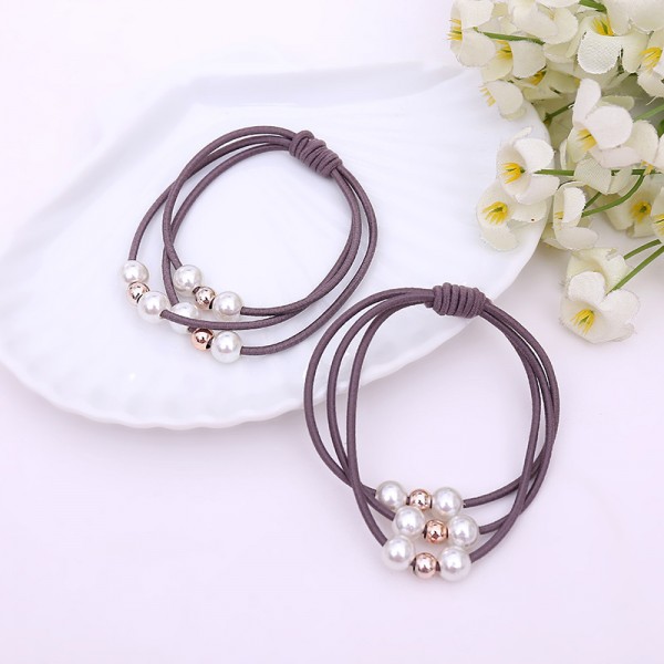 Резинка для волосся "Three Pearls", 9 кольорів, 1 шт