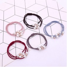 Резинка для волосся "Three Pearls", 9 кольорів, 1 шт
