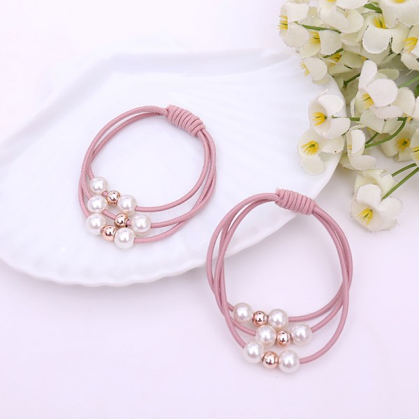 Резинка для волосся "Three Pearls", 9 кольорів, 1 шт