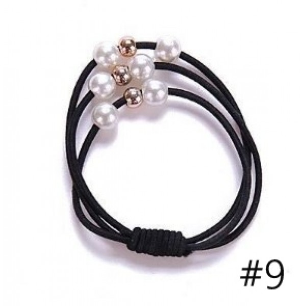 Резинка для волосся "Three Pearls", 9 кольорів, 1 шт