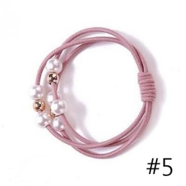 Резинка для волосся "Three Pearls", 9 кольорів, 1 шт