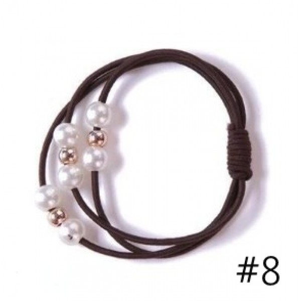 Резинка для волосся "Three Pearls", 9 кольорів, 1 шт