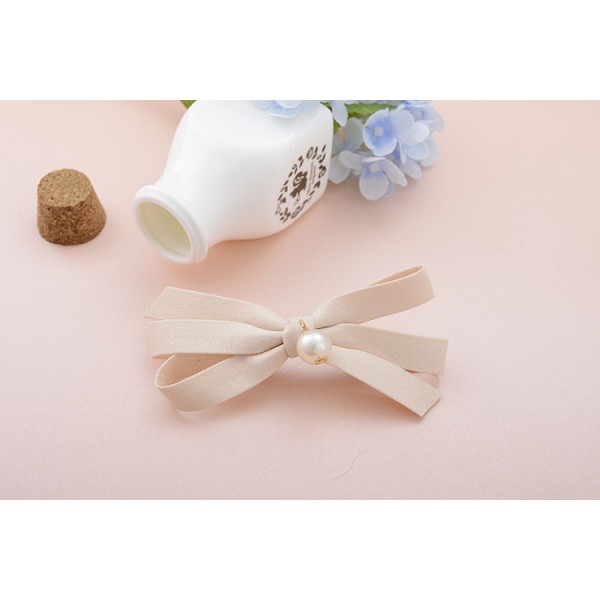 Шпилька для волосся "Бантик з перлиною", автоматік, 1 шт