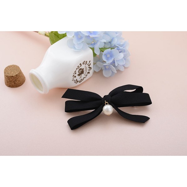 Шпилька для волосся "Бантик з перлиною", автоматік, 1 шт