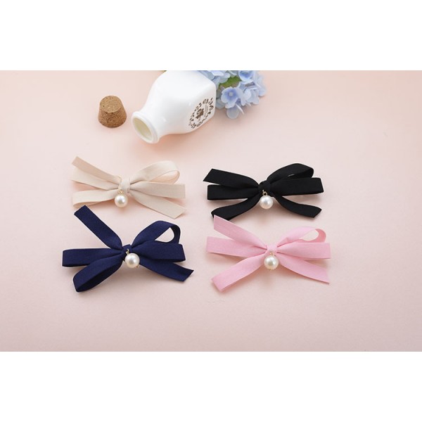 Шпилька для волосся "Бантик з перлиною", автоматік, 1 шт