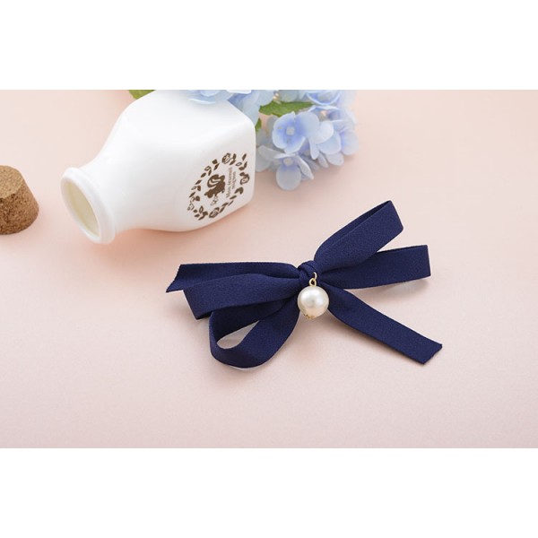 Шпилька для волосся "Бантик з перлиною", автоматік, 1 шт