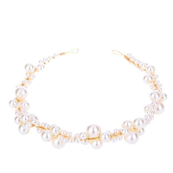 Обруч для волосся, з перлами, "Tender Pearls", білий Обруч для волосся, з перлами, "Tender Pearls", білий