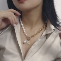 Ланцюжок з перлами "Dual Pearl", золото